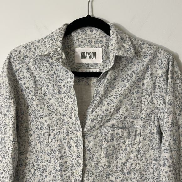 Grayson The Hero Ditsy Floral 100% Cotton Button-down Shirt Womens size XS/01 - Picture 4 of 14